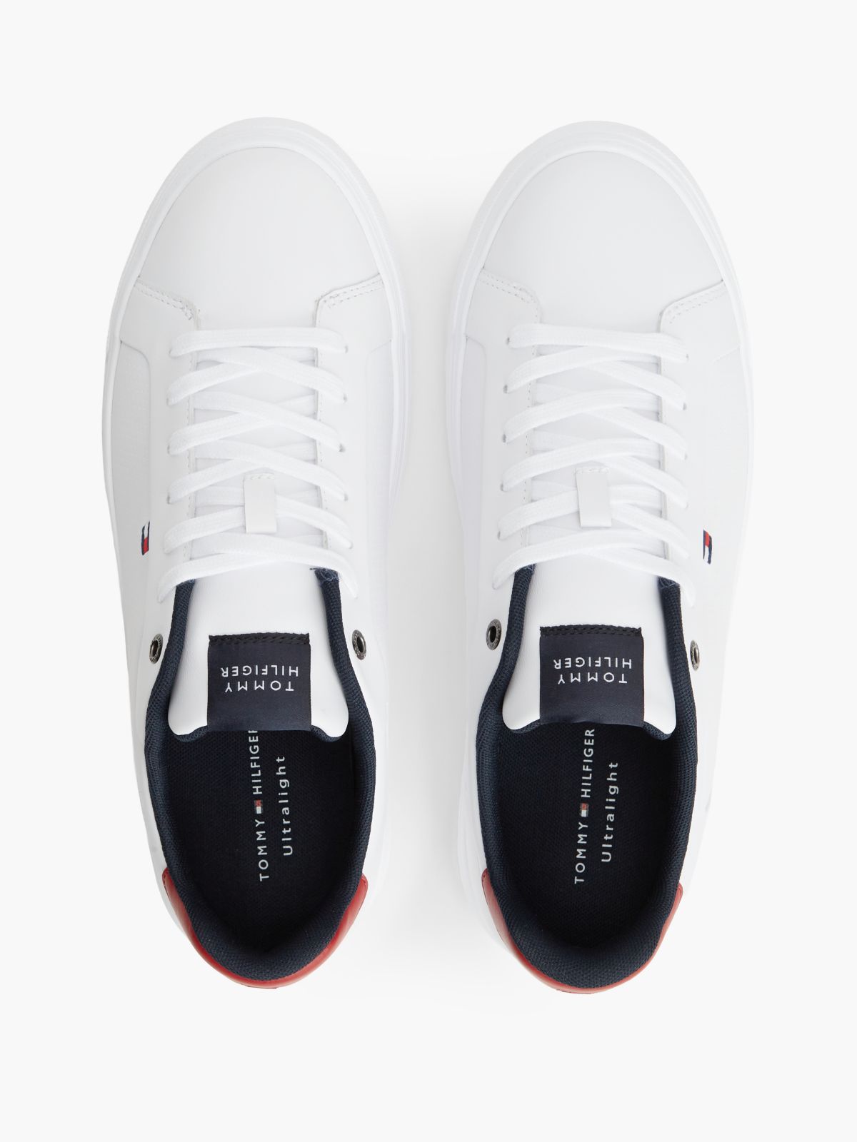 Leather Lightweight Court Trainers — Blue