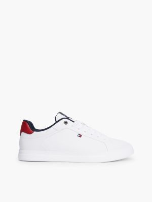 blue leren lichtgewicht court sneaker voor heren - tommy hilfiger