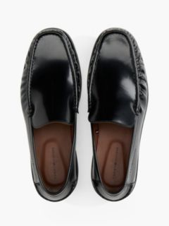 New York Label Leather Loafers — Black 3