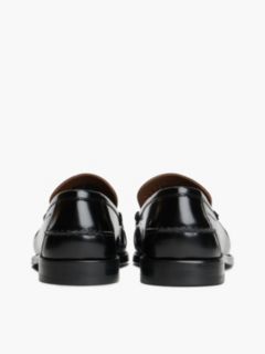 New York Label Leather Loafers — Black 4