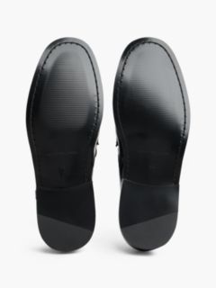 New York Label Leather Loafers — Black 5