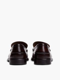 New York Label Leather Loafers — Red 4