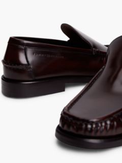 New York Label Leather Loafers — Red 6