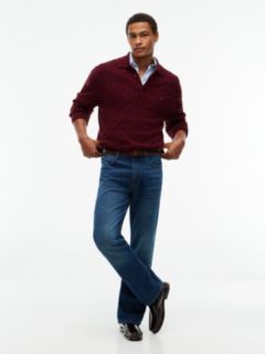New York Label Leather Loafers — Red 8