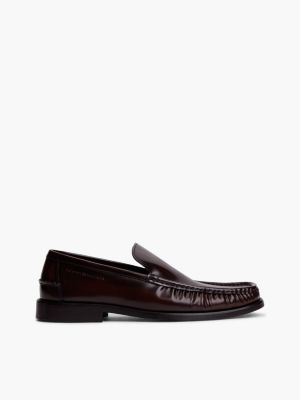 red new york label leather loafers for men tommy hilfiger