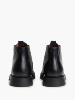 Leather Moc Toe Lace-Up Chukka Boots — Black 4