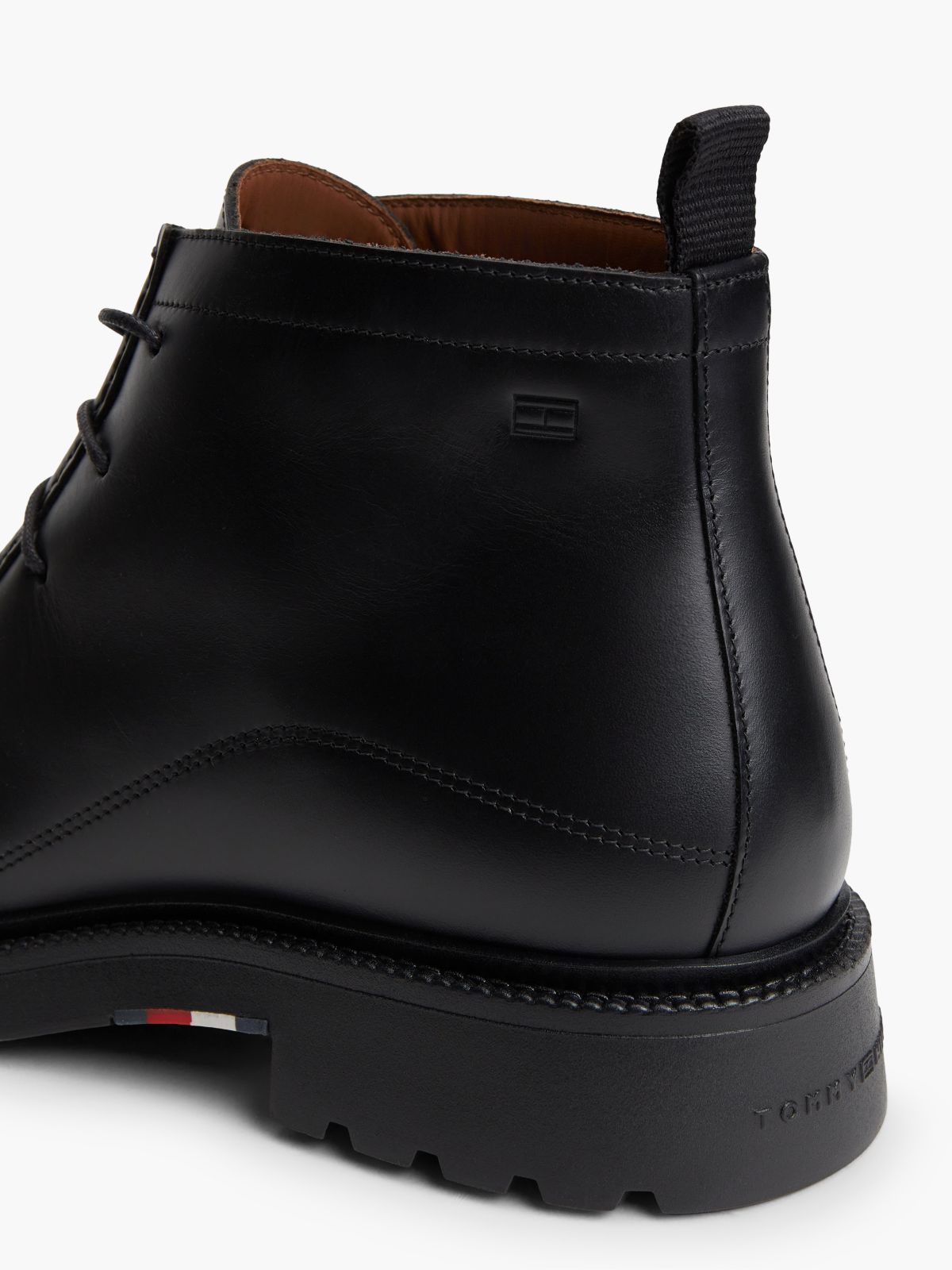 Leather Moc Toe Lace-Up Chukka Boots — Black