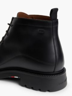 Leather Moc Toe Lace-Up Chukka Boots — Black 6