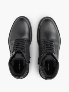 Leather Waterproof Cleat Lace-Up Boots — Black 3