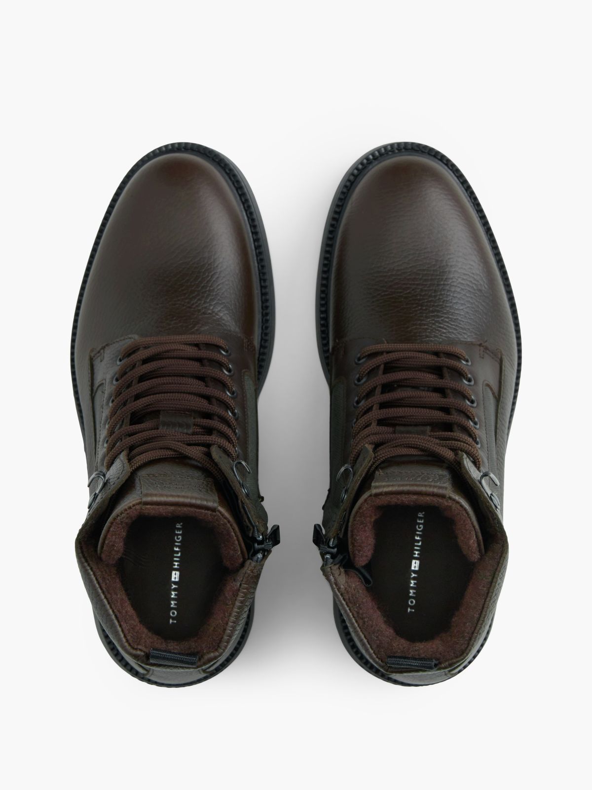 Leather Waterproof Cleat Lace-Up Boots — Brown