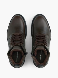 Leather Waterproof Cleat Lace-Up Boots — Brown 3