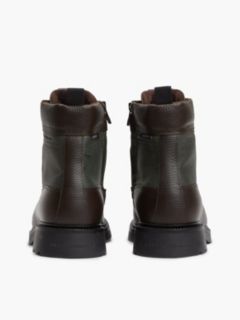 Leather Waterproof Cleat Lace-Up Boots — Brown 4
