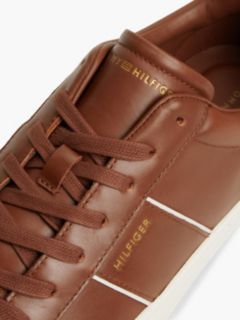 New York Label Leather Cupsole Trainers — Brown 6