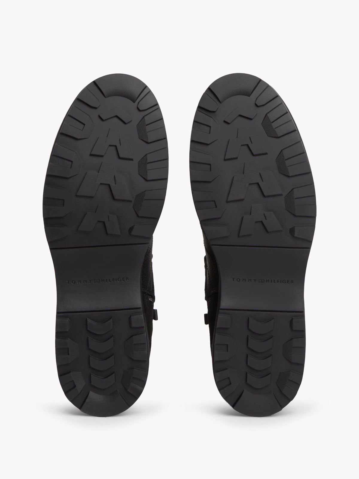Leather Outdoor Cleat Mixed Texture Boots — Black