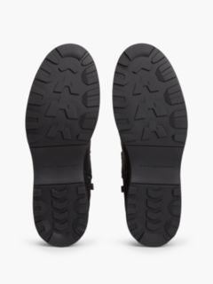 Leather Outdoor Cleat Mixed Texture Boots — Black 5