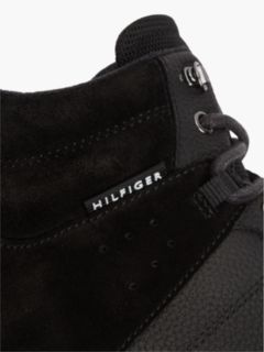 Leather Outdoor Cleat Mixed Texture Boots — Black 6