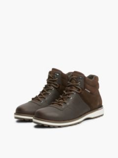 Leather Outdoor Cleat Mixed Texture Boots — Brown 2