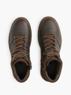 Leather Outdoor Cleat Mixed Texture Boots — Brown 3