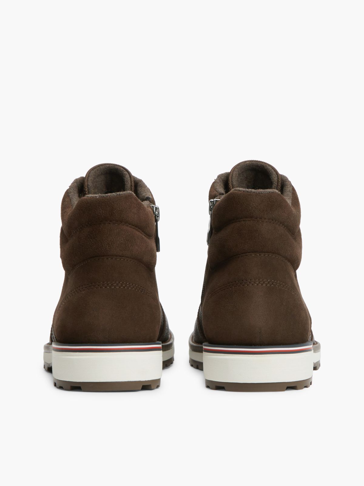 Leather Outdoor Cleat Mixed Texture Boots — Brown
