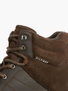 Leather Outdoor Cleat Mixed Texture Boots — Brown 6
