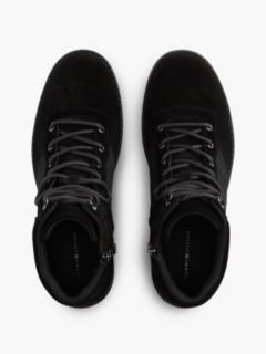 Suede Outdoor Cleat Mesh Panel Boots — Black 3