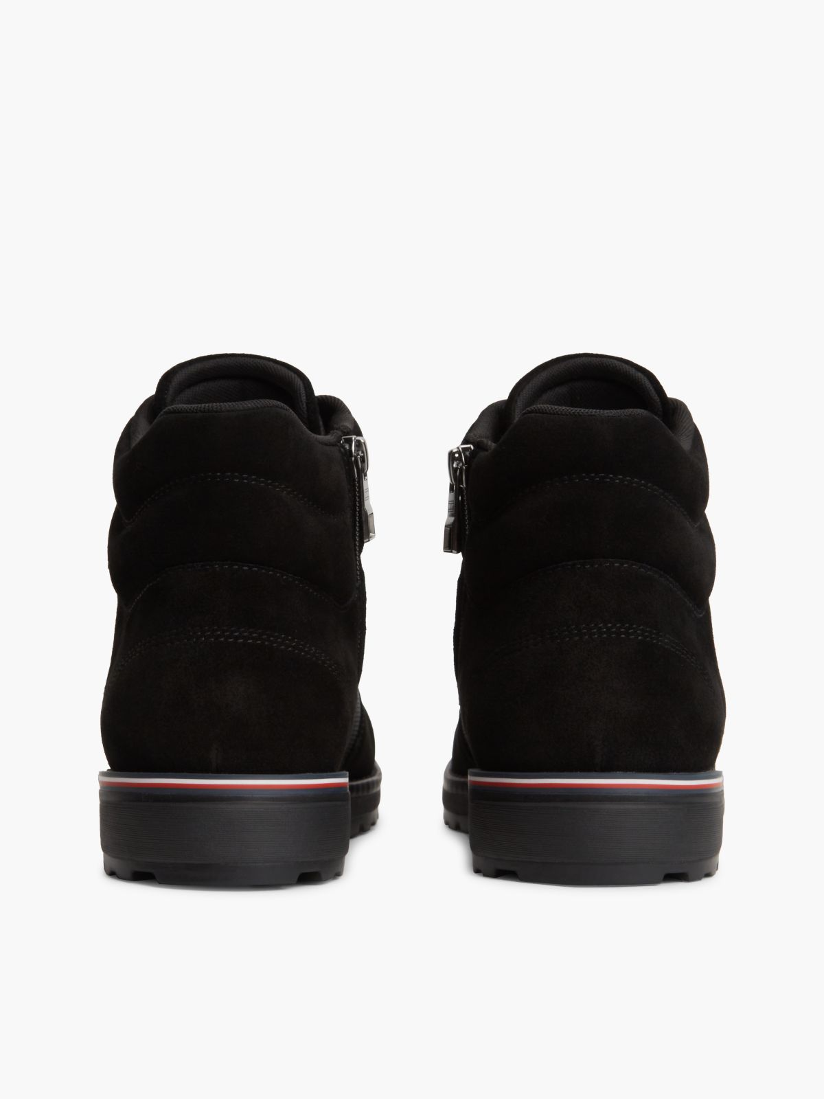 Suede Outdoor Cleat Mesh Panel Boots — Black