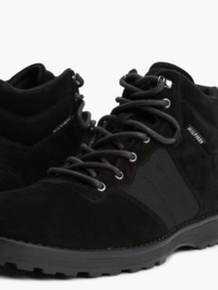 Suede Outdoor Cleat Mesh Panel Boots — Black 6