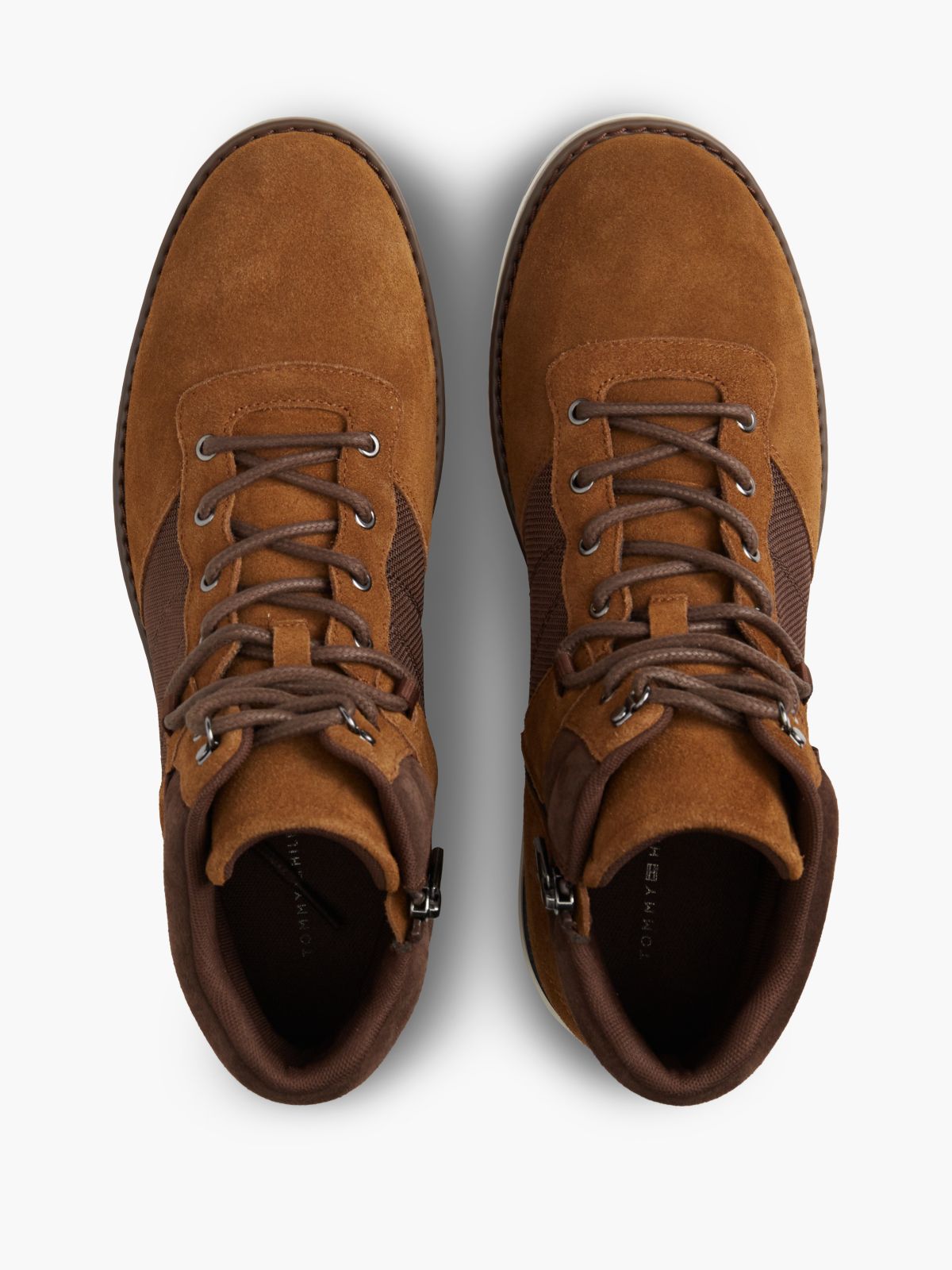 Suede Outdoor Cleat Mesh Panel Boots — Brown