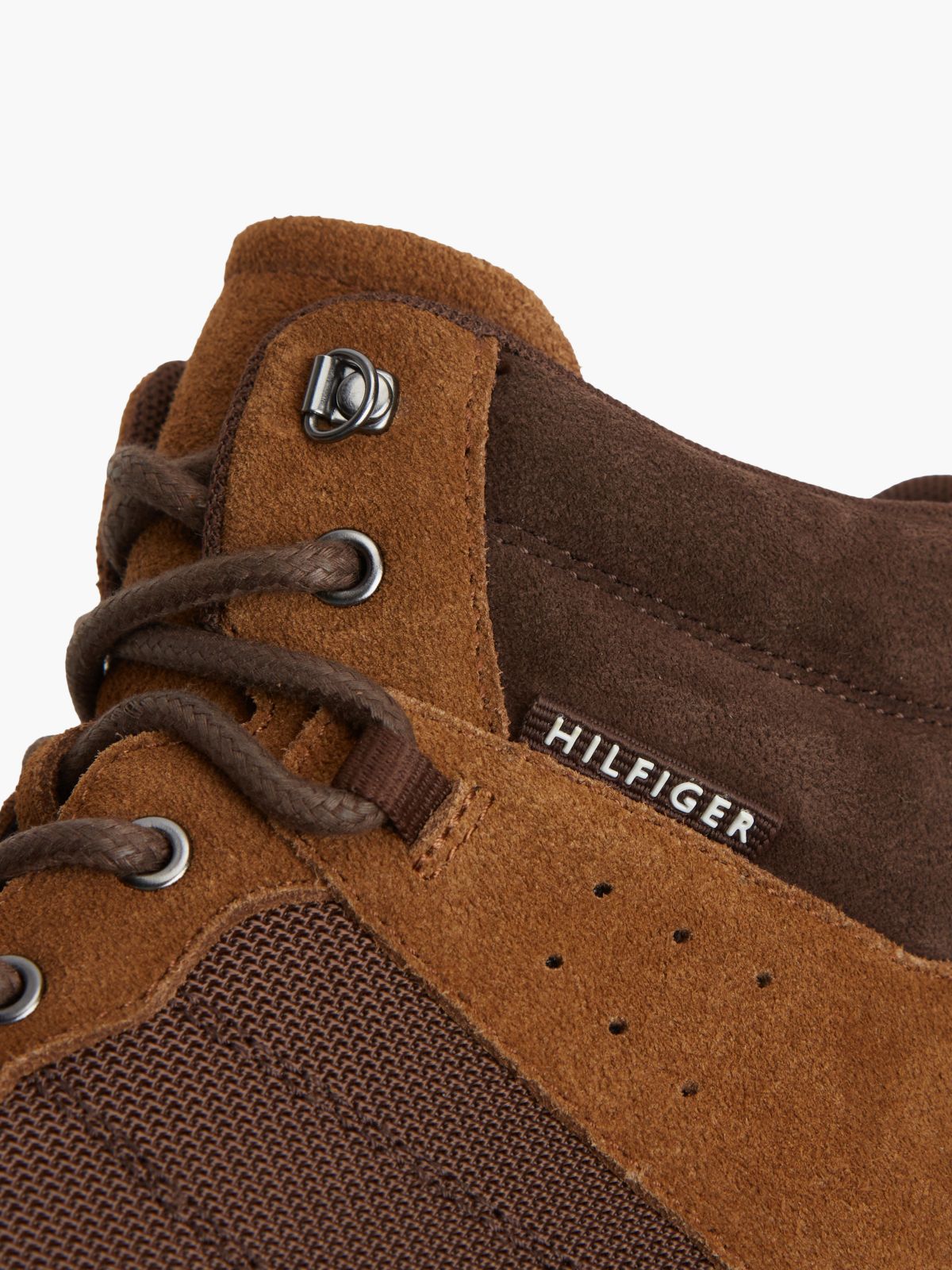 Suede Outdoor Cleat Mesh Panel Boots — Brown