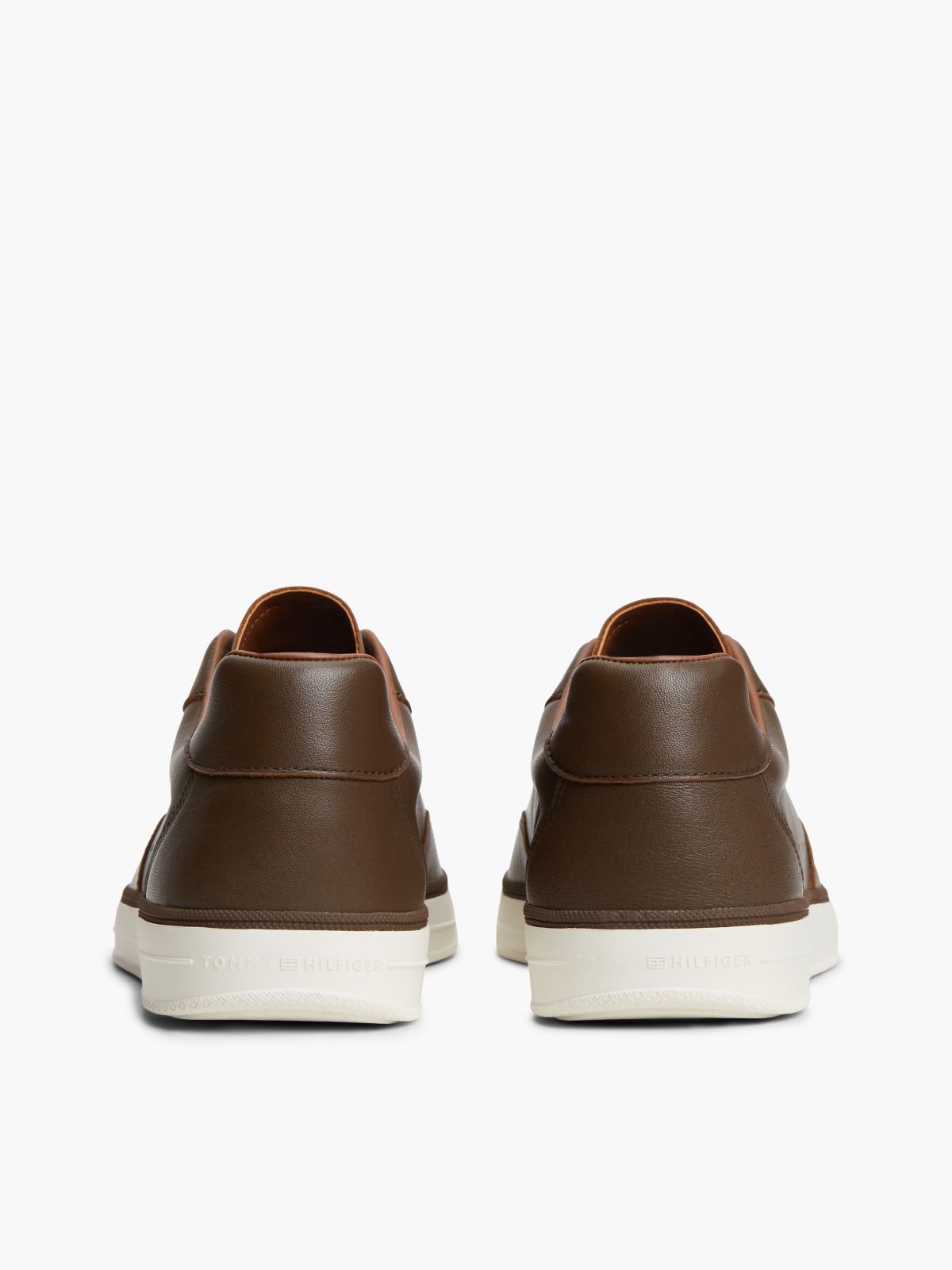 New York Label Luxe Leather Trainers — Brown