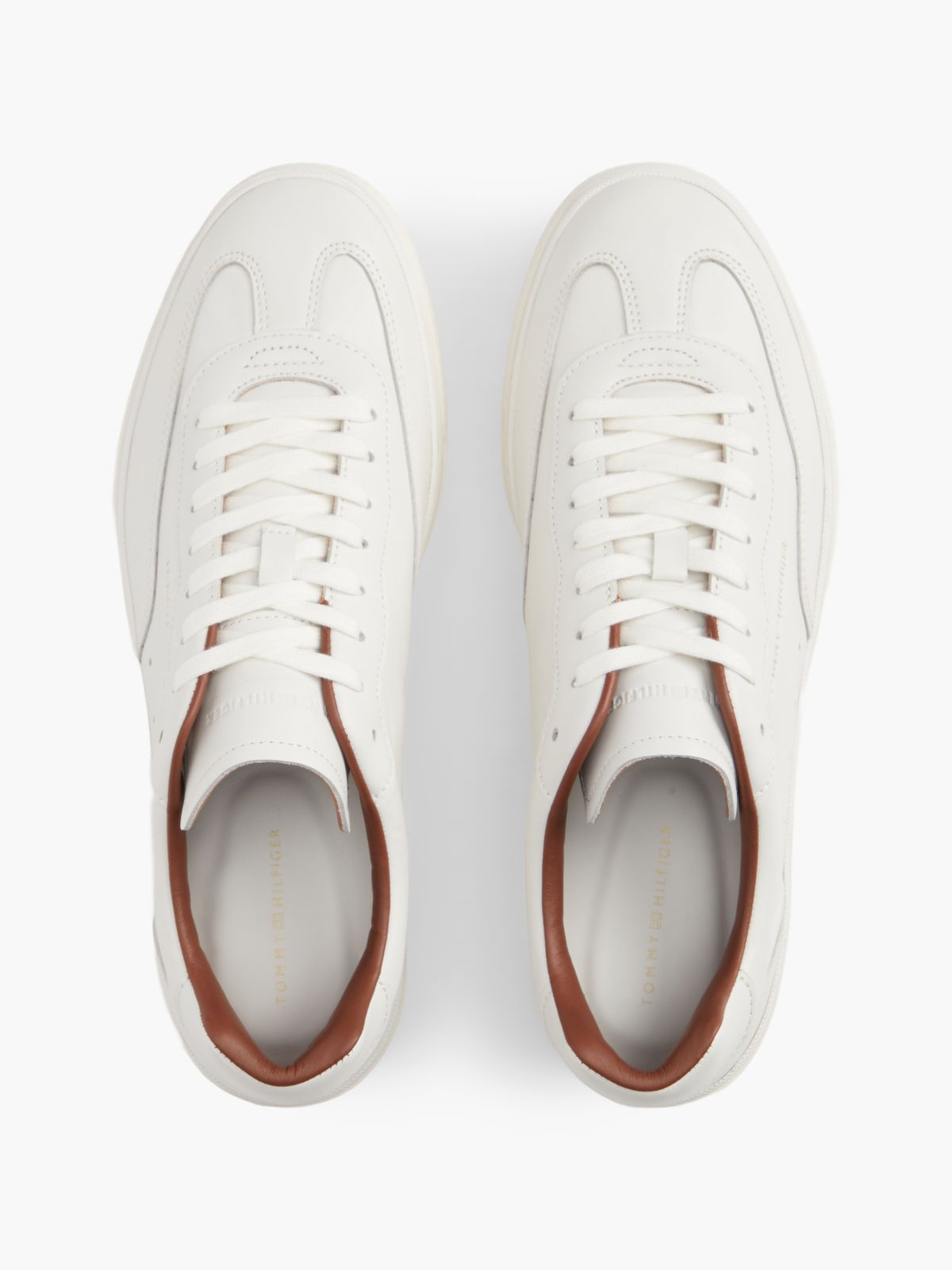 New York Label Luxe Leather Trainers — White