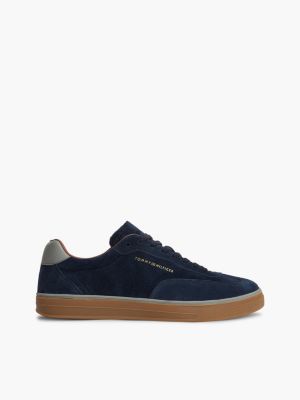 sneakers new york label luxe in pelle blue da uomini tommy hilfiger