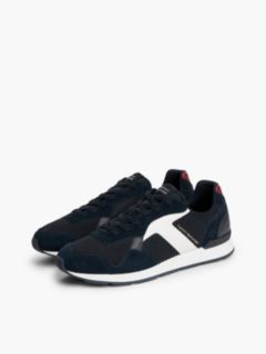 Logo Mixed Texture Trainers — Blue 2