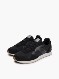 Logo Mixed Texture Trainers — Grey 2