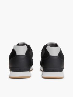 Logo Mixed Texture Trainers — Grey 4