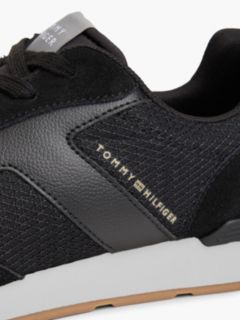 Logo Mixed Texture Trainers — Grey 6