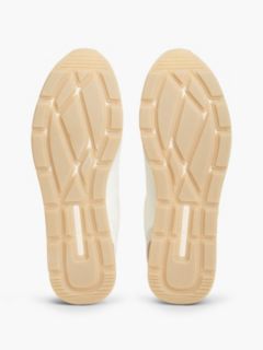 Logo Mixed Texture Trainers — White 5