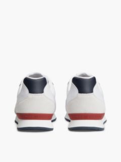 Leather Embossed Logo Trainers — Blue 4