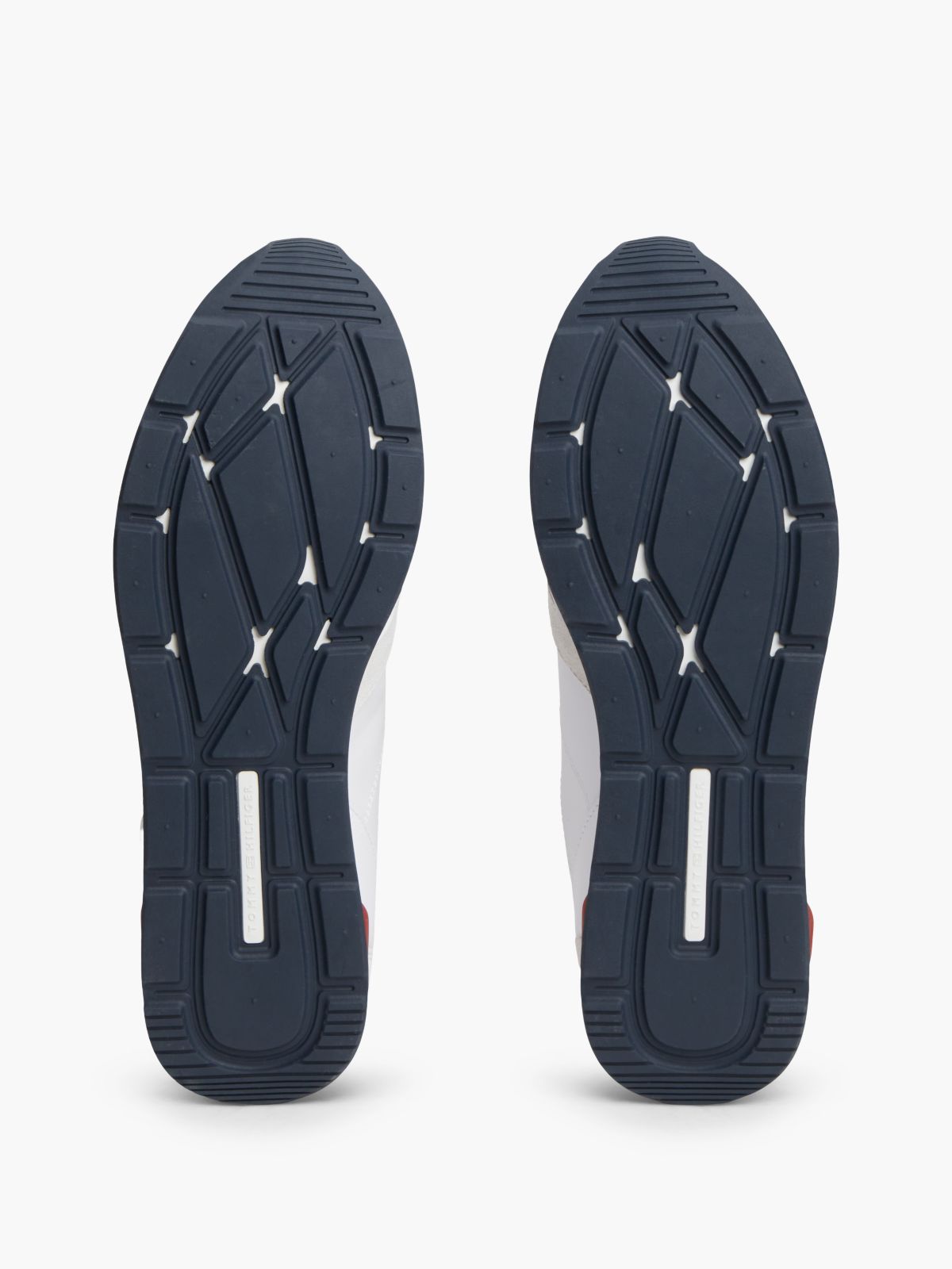 Leather Embossed Logo Trainers — Blue