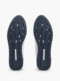 Leather Embossed Logo Trainers — Blue 5