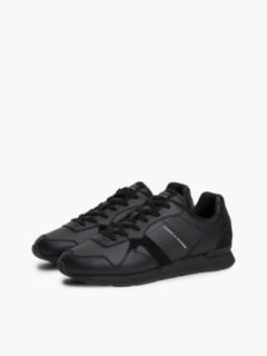 Leather Embossed Logo Trainers — Black 2
