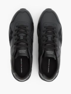 Leather Embossed Logo Trainers — Black 3