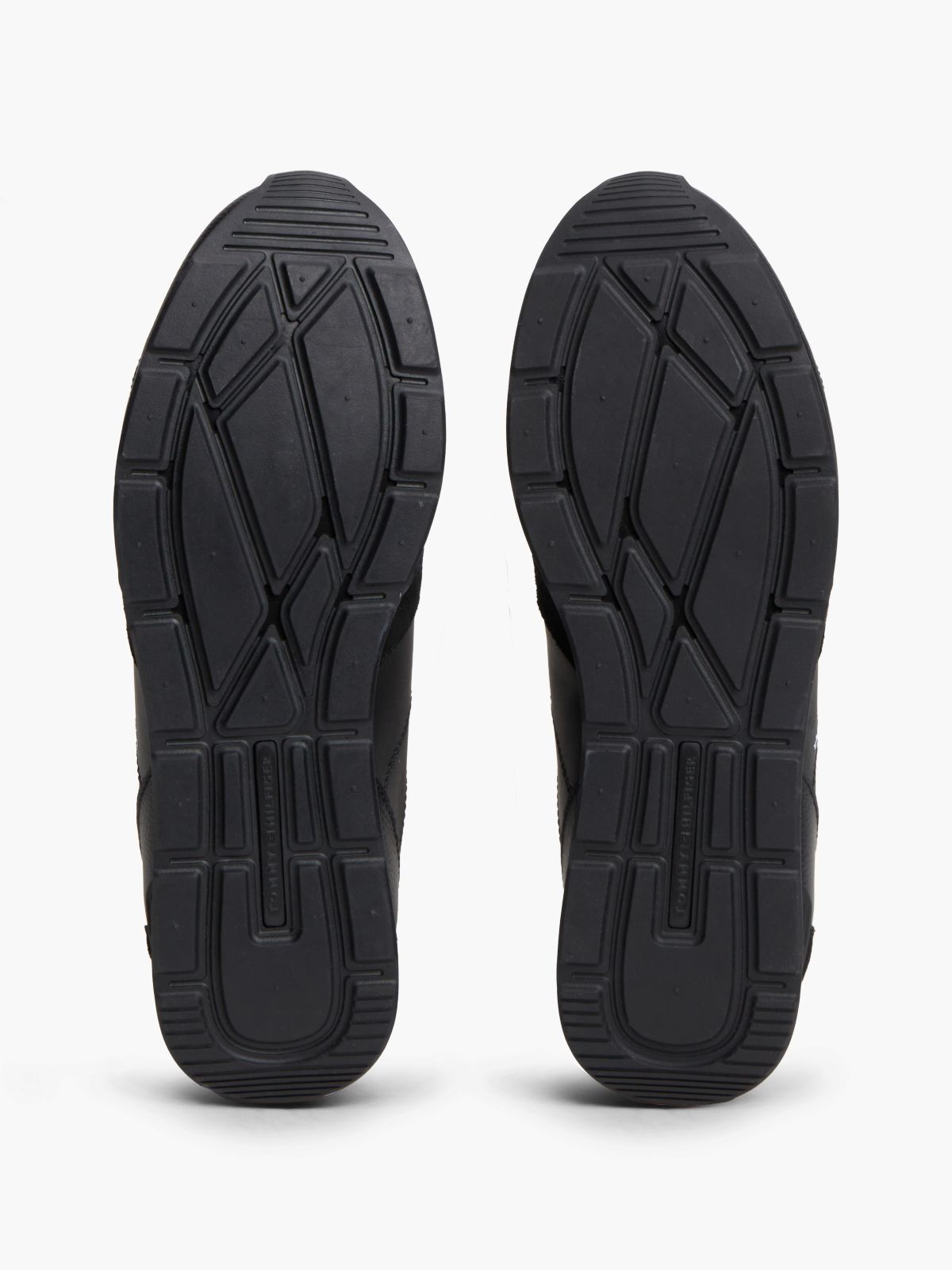 Leather Embossed Logo Trainers — Black