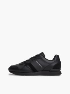 Leather Embossed Logo Trainers — Black 7