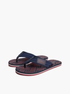 Flag Patch Padded Strap Flip-Flops — Blue 2