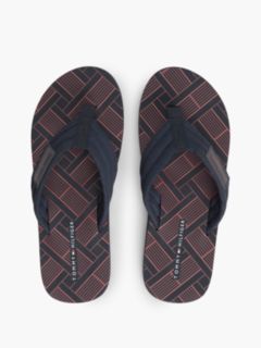 Flag Patch Padded Strap Flip-Flops — Blue 3