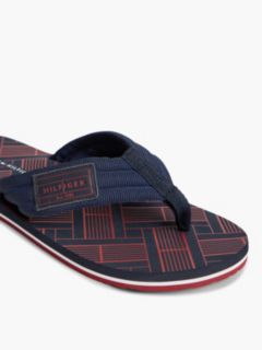 Flag Patch Padded Strap Flip-Flops — Blue 6