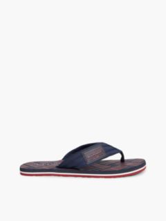 Flag Patch Padded Strap Flip-Flops — Blue 1
