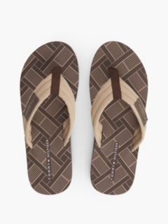 Flag Patch Padded Strap Flip-Flops — Brown 3
