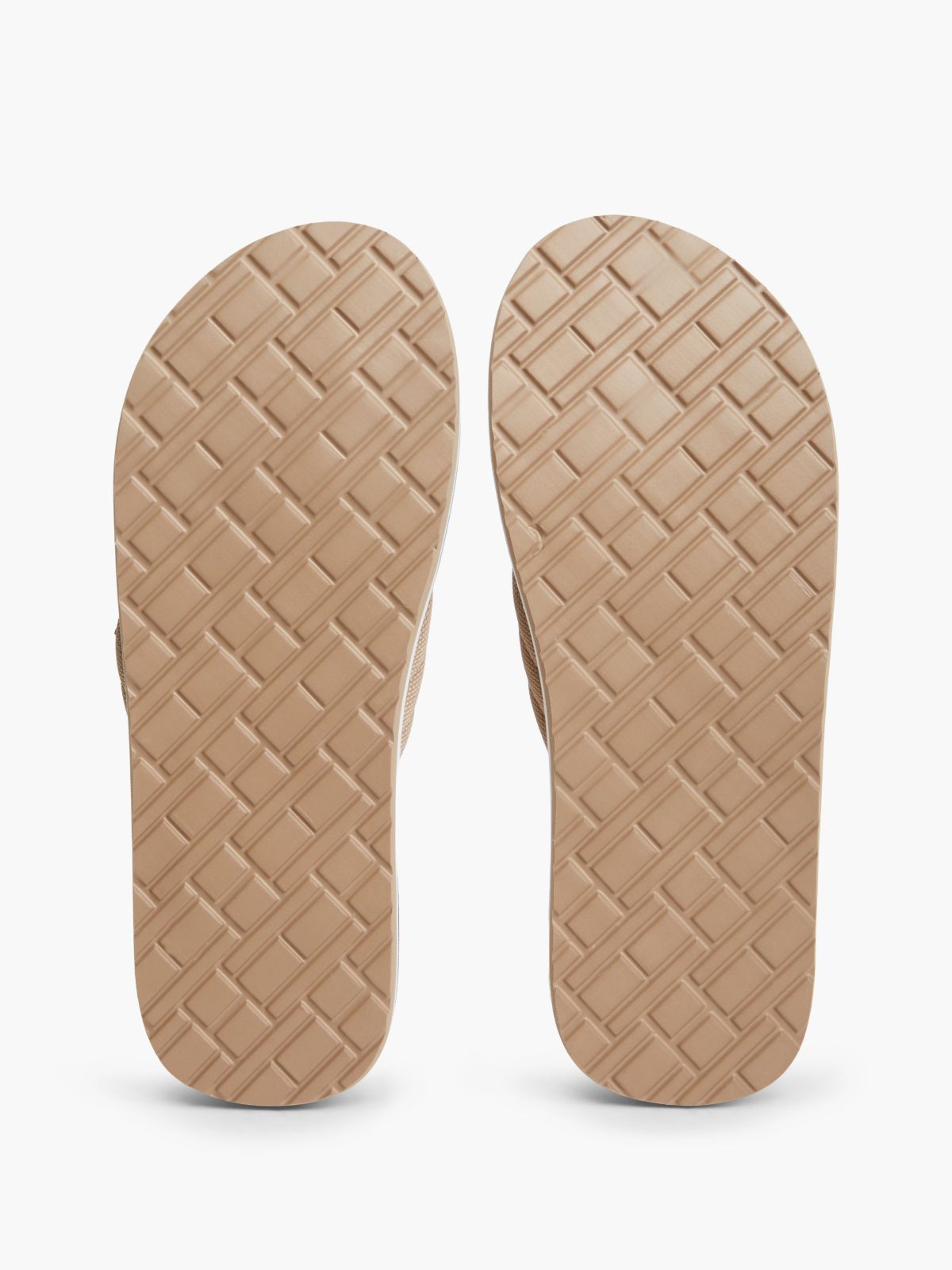 Flag Patch Padded Strap Flip-Flops — Brown